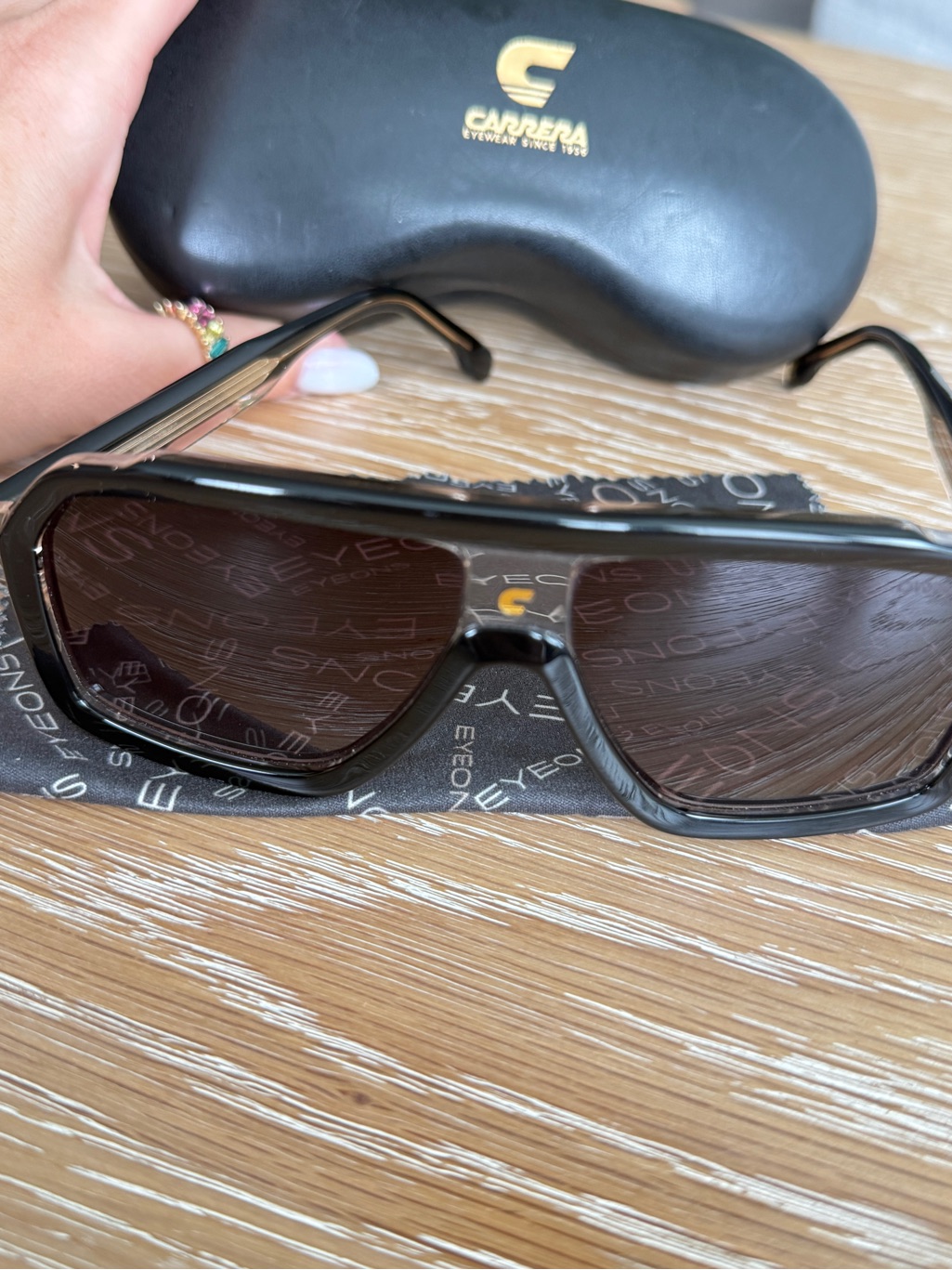 Carrera Black Sunglasses With Brown Lenses